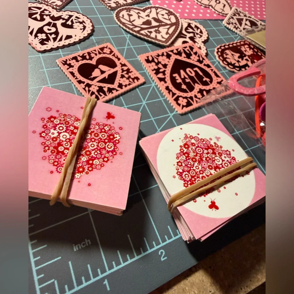 New. ❤️🩷 Valentine's Day Crafts combo: Greeting cards, ink stamps, and stickers